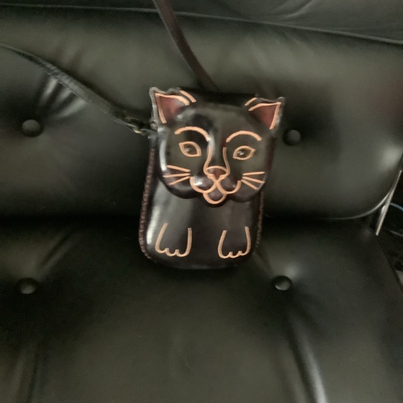 Black Cat Leather Crossbody Bag - Picture 14 of 15
